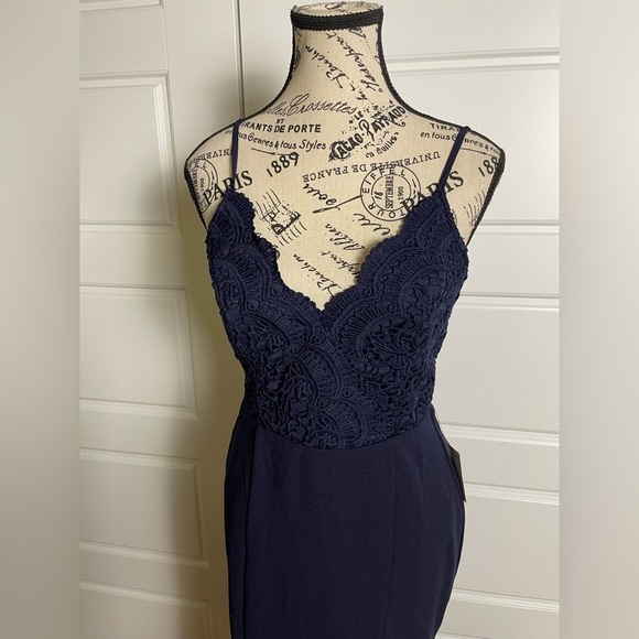 Lulu's Leandra Navy Blue Lace Maxi Mermaid Dress - Picture 7 of 10